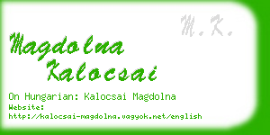magdolna kalocsai business card